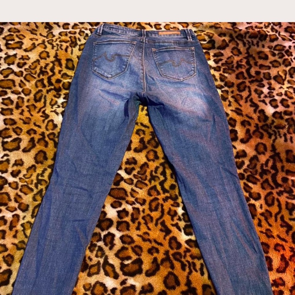 Blue Skinny Jeans with Faded Wash
